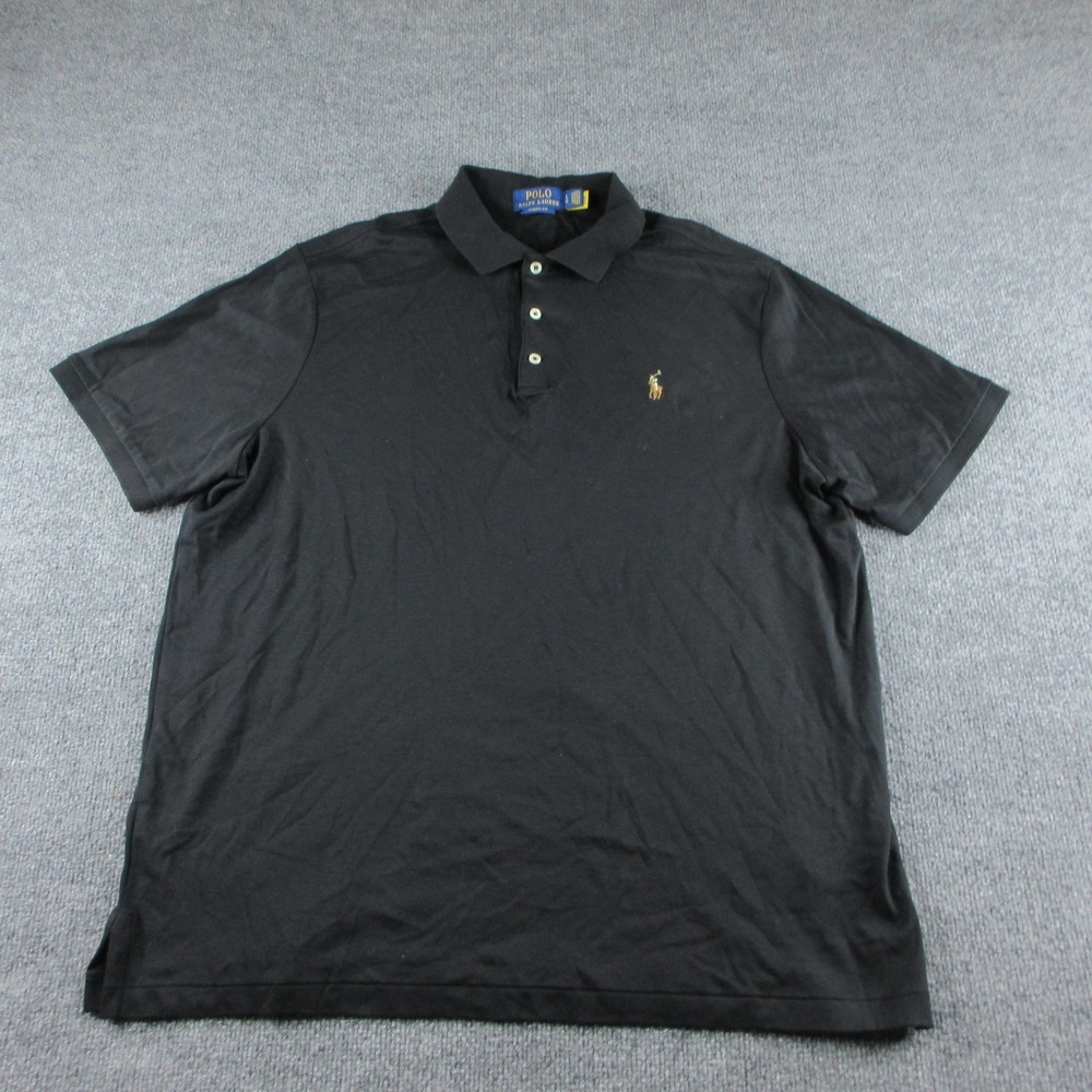Polo Ralph Lauren Polo Shirt Mens L Black Short Sleeve Classic Fit Cotton Logo